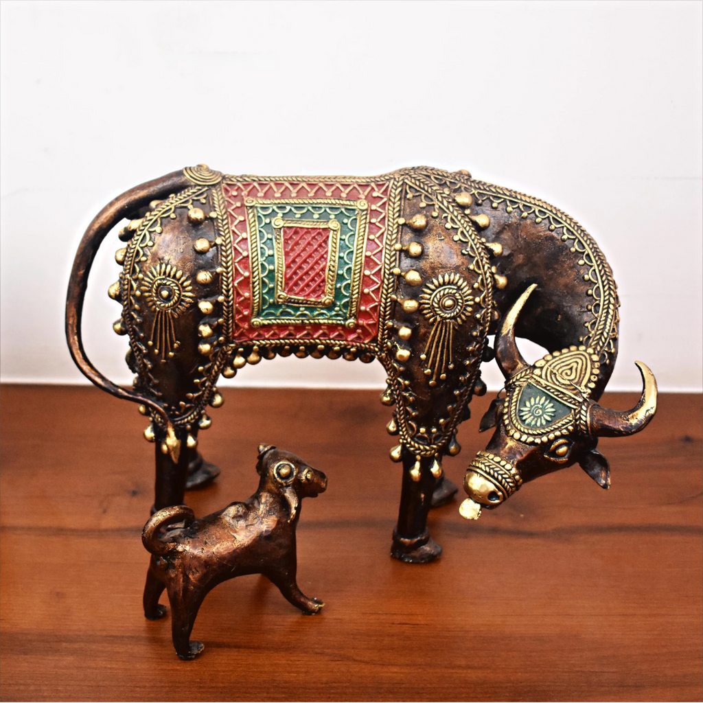 Cow and calf dhokra